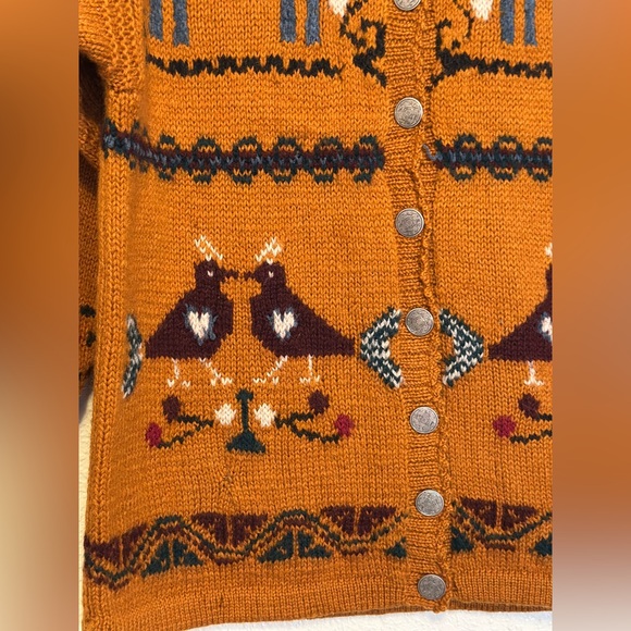 Harold’s Wool Cottage Nordic Fair Isle Swedish Horse Knit Cardigan GVC L - Picture 2 of 10